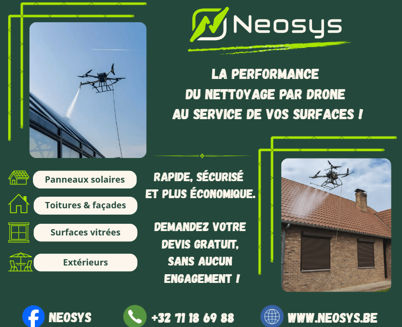 Nettoyage par drone en Belgique – Redonnez de l’éclat à vos structures extérieures