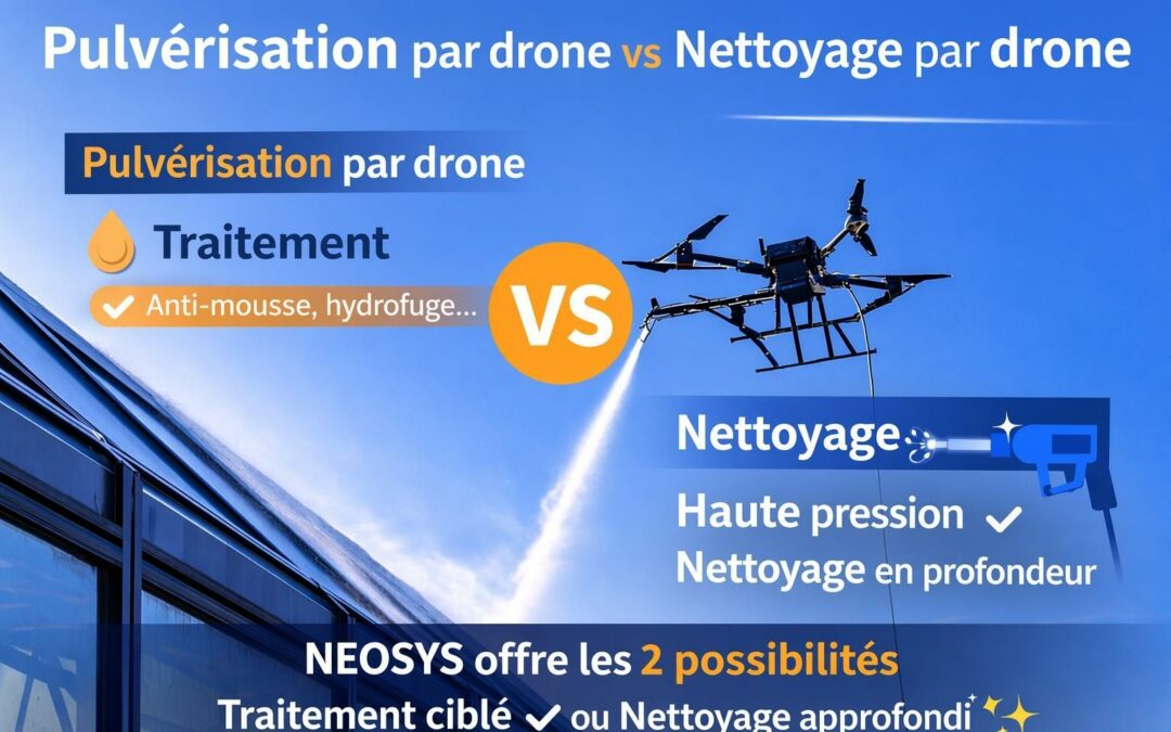 Nettoyage par drone vs pulvérisation : comprendre la différence