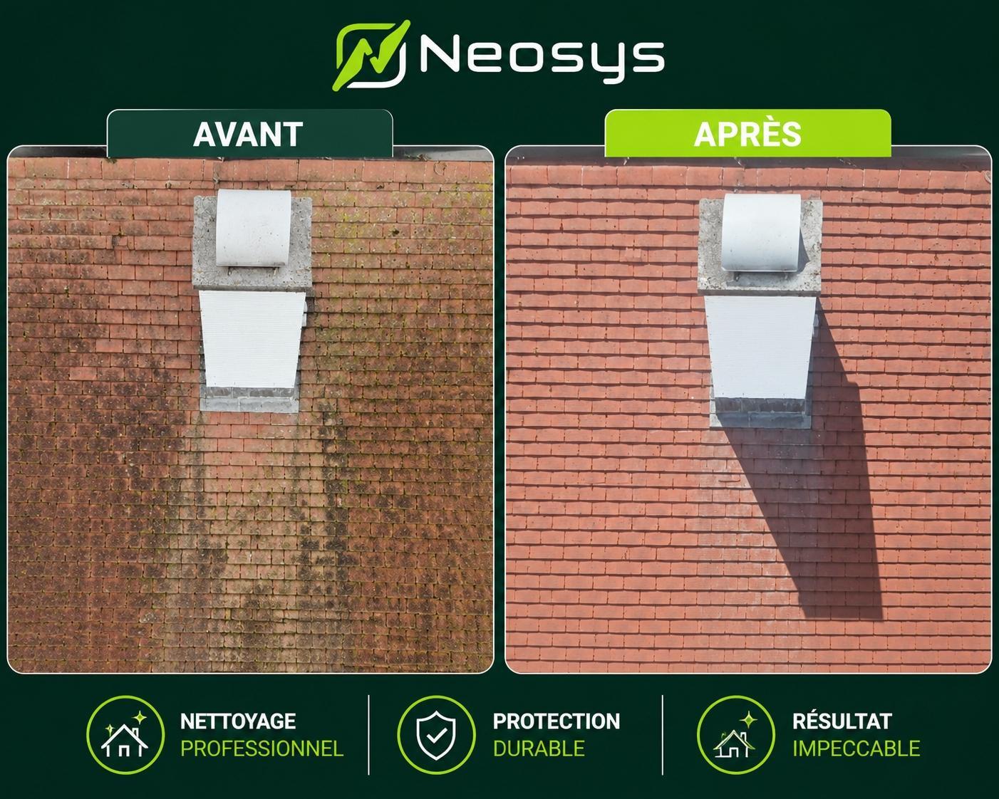 Démoussage toiture par drone à Mellet – Les Bons Villers