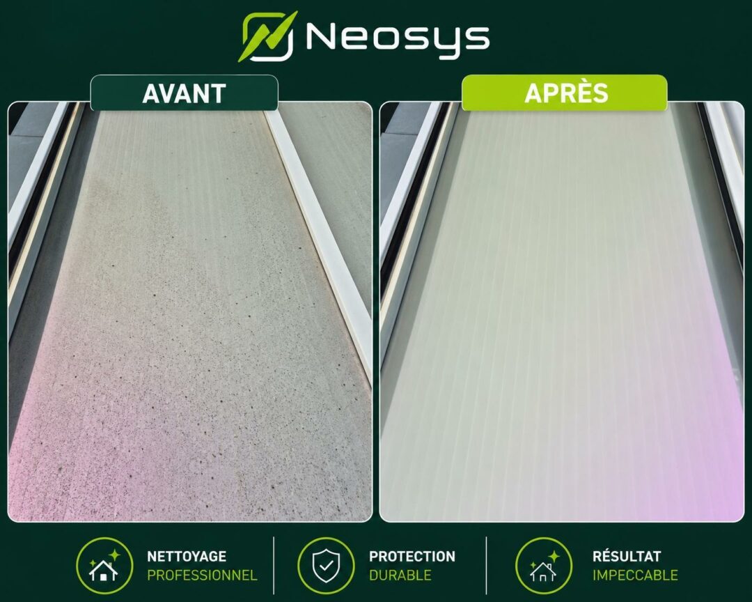 Nettoyage de toiture en polycarbonate par drone à Ransart (avant/après)