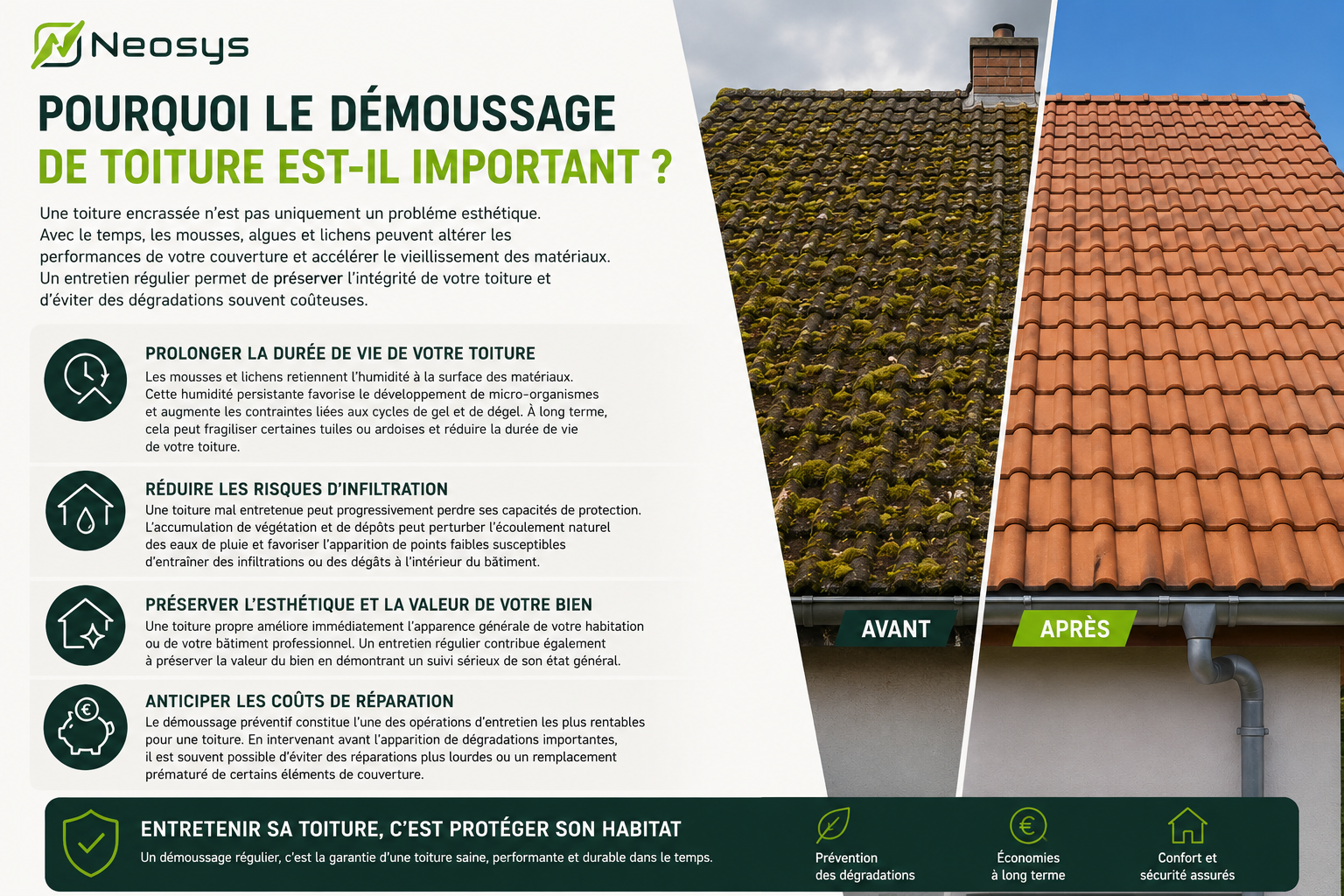 Démoussage de toiture par drone