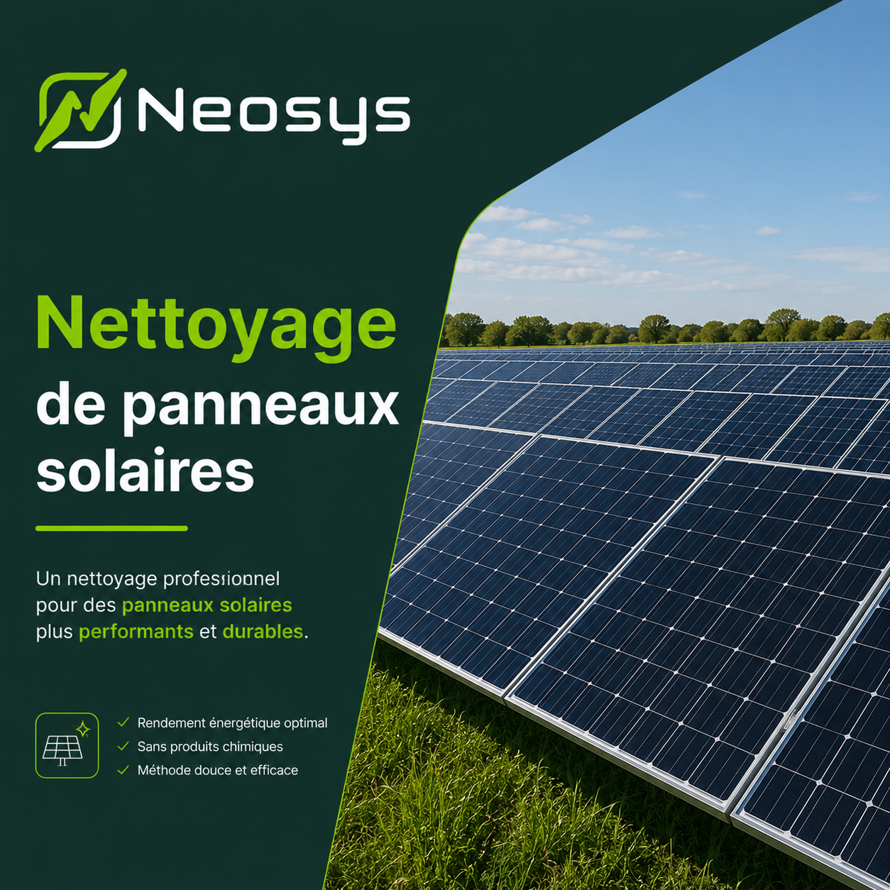 Neosys - Nettoyage de panneaux solaires par drone