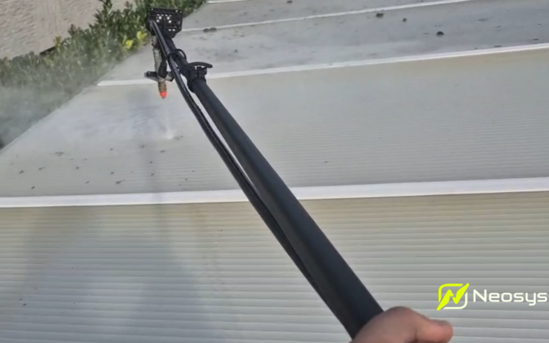Nettoyage de panneaux solaires par drone et d’une pergola à Bouffioulx