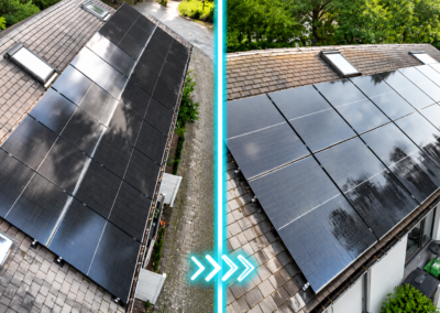 Nettoyage de panneaux solaires par drone à Montigny-le-Tilleul